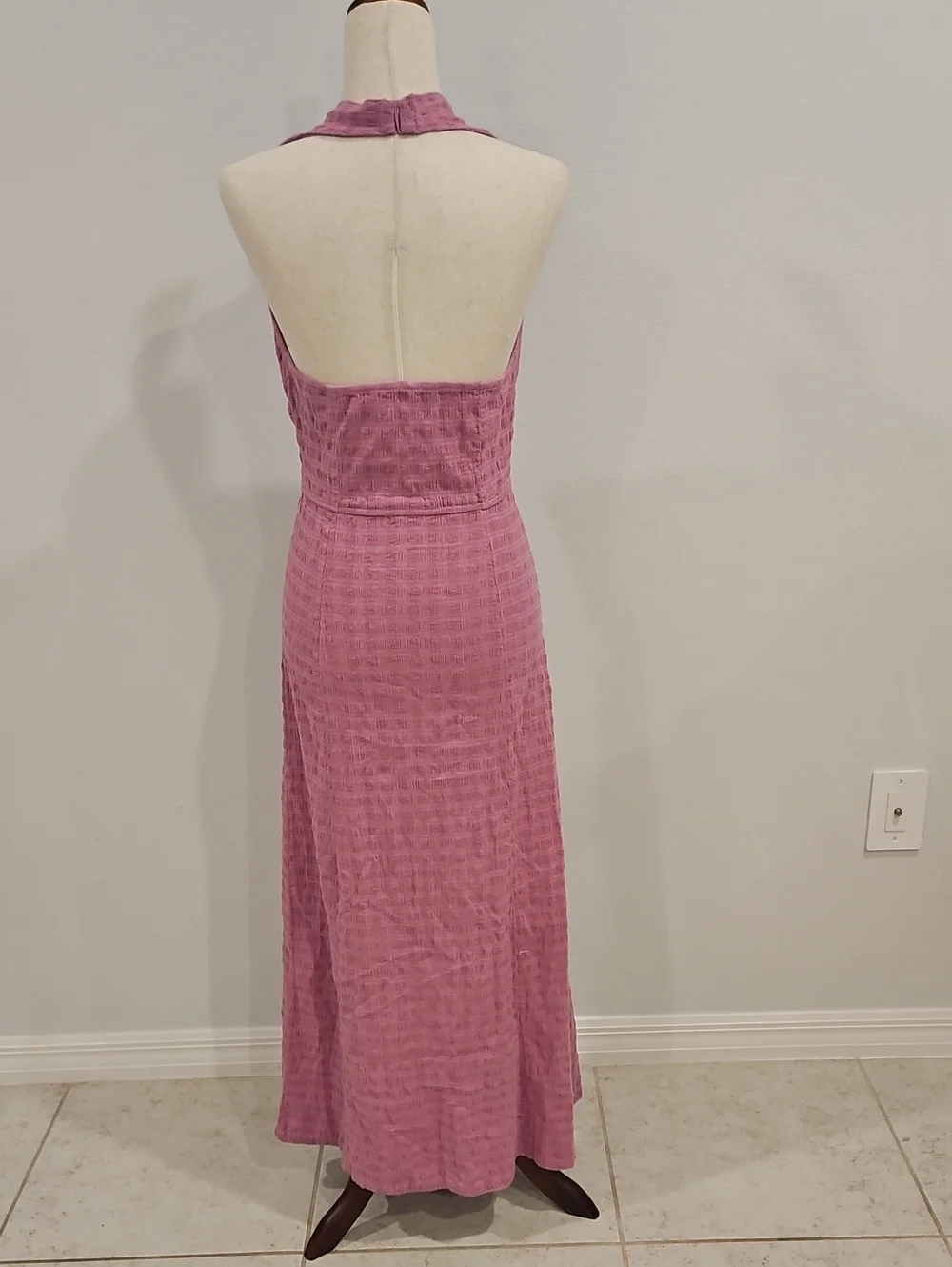Free People Endless Summer Nya Maxi Dress Pink Halter Cutout Boho Size M - Picture 2 of 6